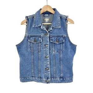 Vintage‎ The Territory Ahead Denim Blue Jean Vest Women's Size Medium